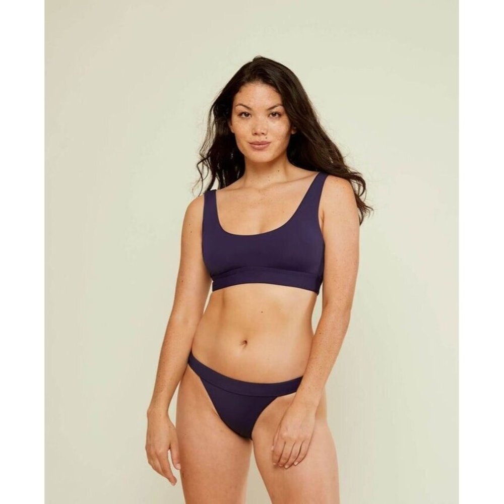 Andie Swim Womens The Ventura Top Swim Top in Navy Blue Size XS